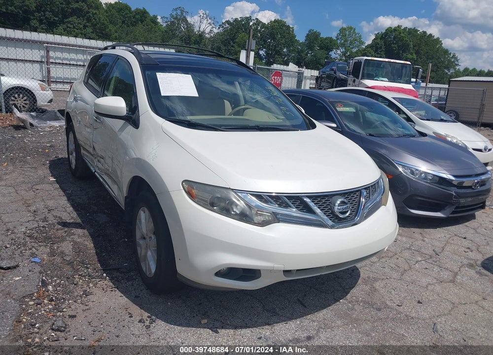 2012 NISSAN MURANO SV VIN: JN8AZ1MUXCW118429