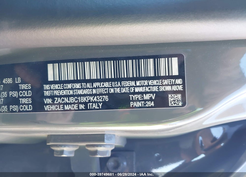 2019 JEEP RENEGADE TRAILHAWK 4X4 VIN: ZACNJBC18KPK43276