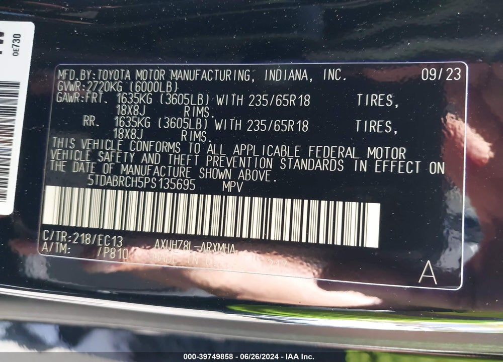 2023 TOYOTA HIGHLANDER HYBRID XLE BRONZE VIN: 5TDABRCH5PS135695