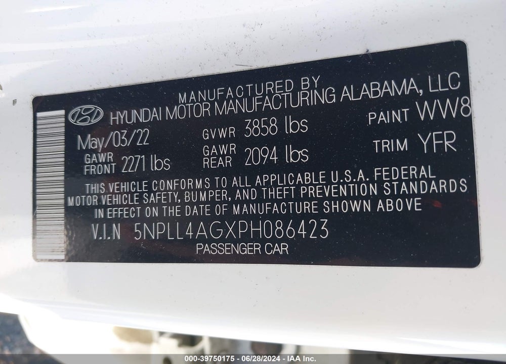 2023 HYUNDAI ELANTRA SE VIN: 5NPLL4AGXPH086423