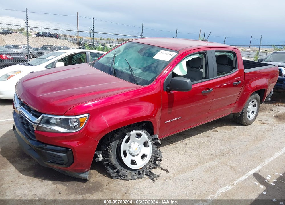 2021 CHEVROLET COLORADO 2WD SHORT BOX WT VIN: 1GCGSBEA8M1115046