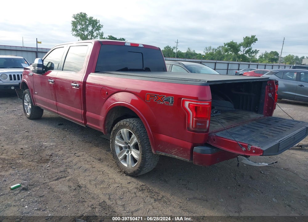 2016 FORD F-150 PLATINUM VIN: 1FTFW1EG5GFB25099