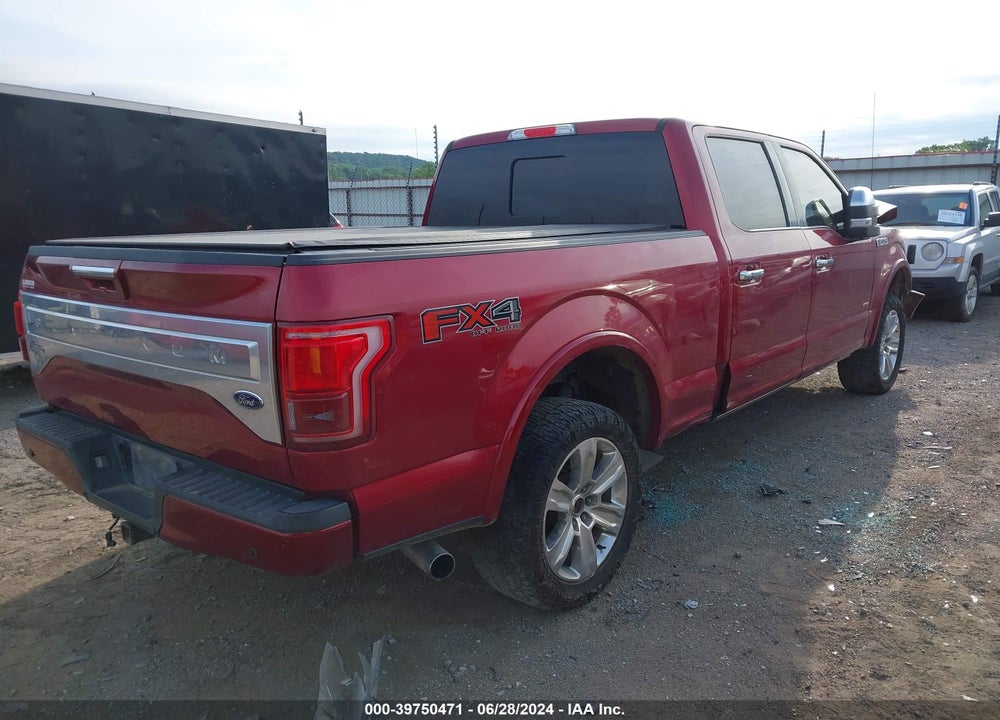 2016 FORD F-150 PLATINUM VIN: 1FTFW1EG5GFB25099