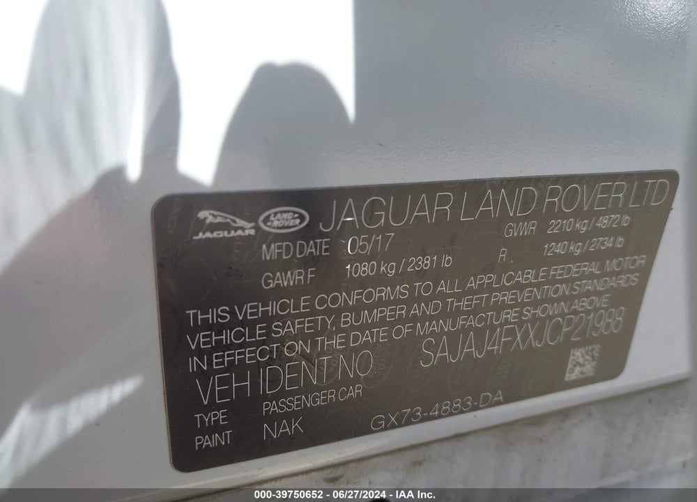 2018 JAGUAR XE 25T PREMIUM VIN: SAJAJ4FXXJCP21988