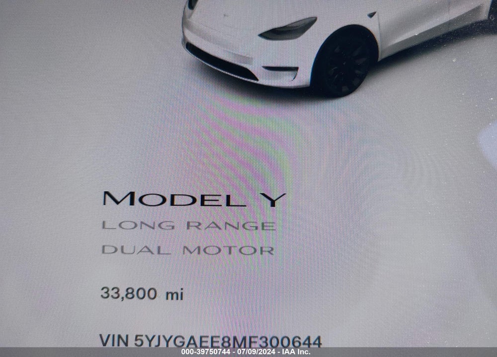 2021 TESLA MODEL Y LONG RANGE DUAL MOTOR ALL-WHEEL DRIVE VIN: 5YJYGAEE8MF300644