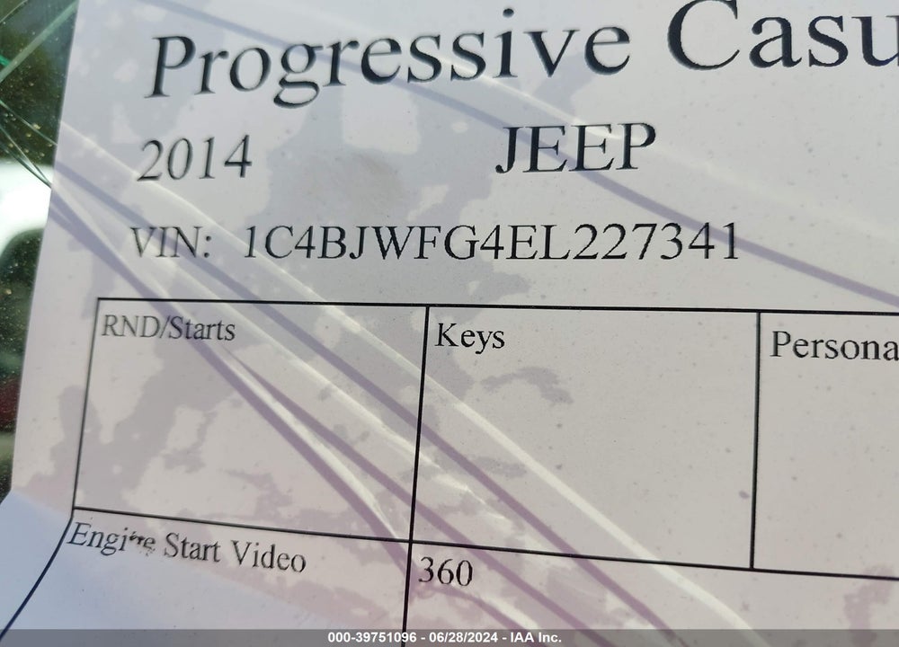 2014 JEEP WRANGLER UNLIMITED RUBICON VIN: 1C4BJWFG4EL227341