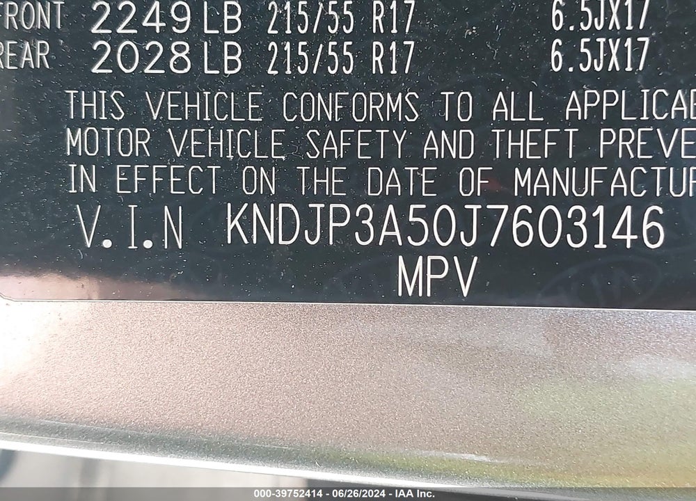2018 KIA SOUL VIN: KNDJP3A50J7603146