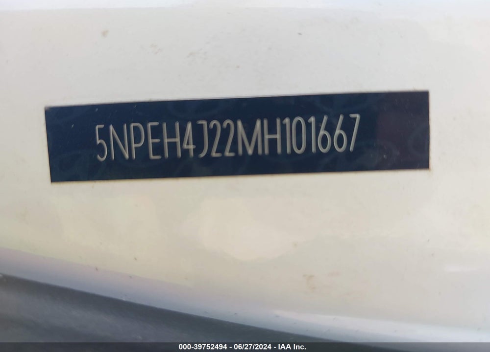 2021 HYUNDAI SONATA LIMITED VIN: 5NPEH4J22MH101667