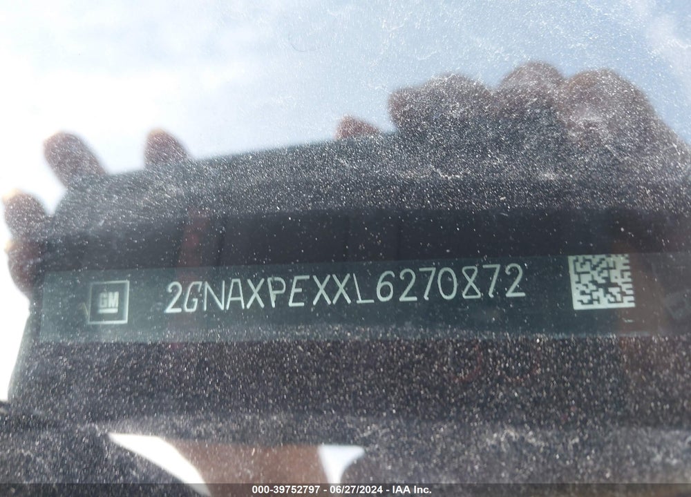 2020 CHEVROLET EQUINOX FWD PREMIER 2.0L TURBO VIN: 2GNAXPEXXL6270872