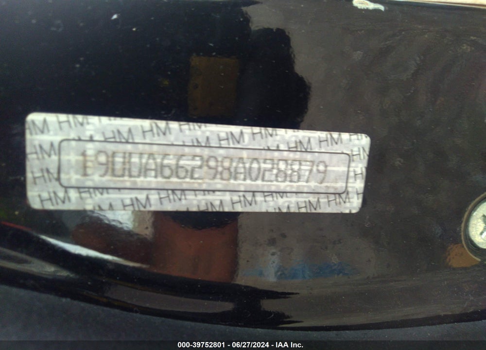 2008 ACURA TL 3.2 VIN: 19UUA66298A028879