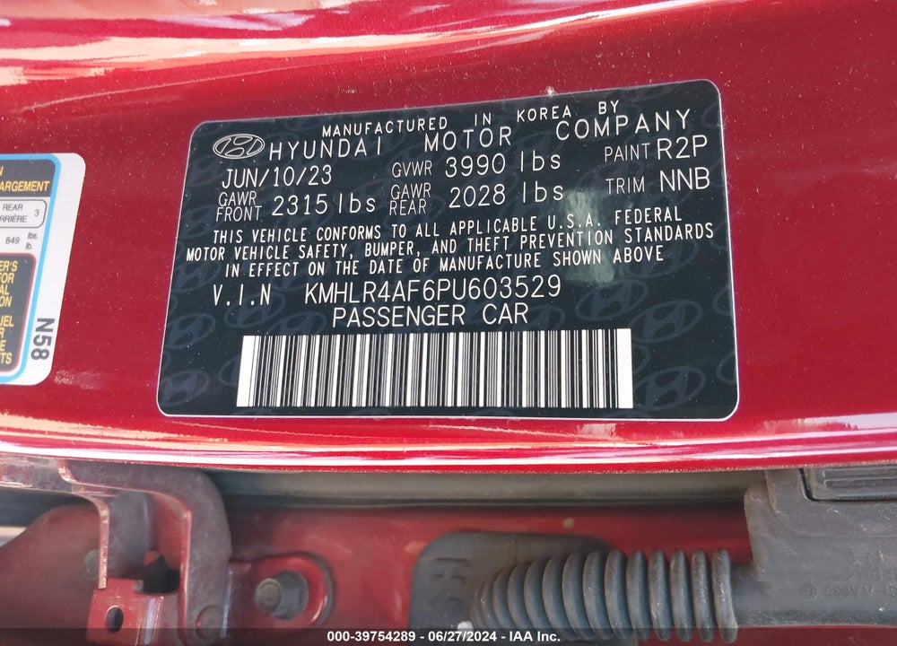 2023 HYUNDAI ELANTRA N LINE VIN: KMHLR4AF6PU603529