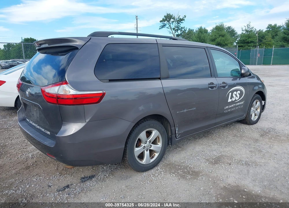 2016 TOYOTA SIENNA LE 8 PASSENGER VIN: 5TDKK3DC9GS712572