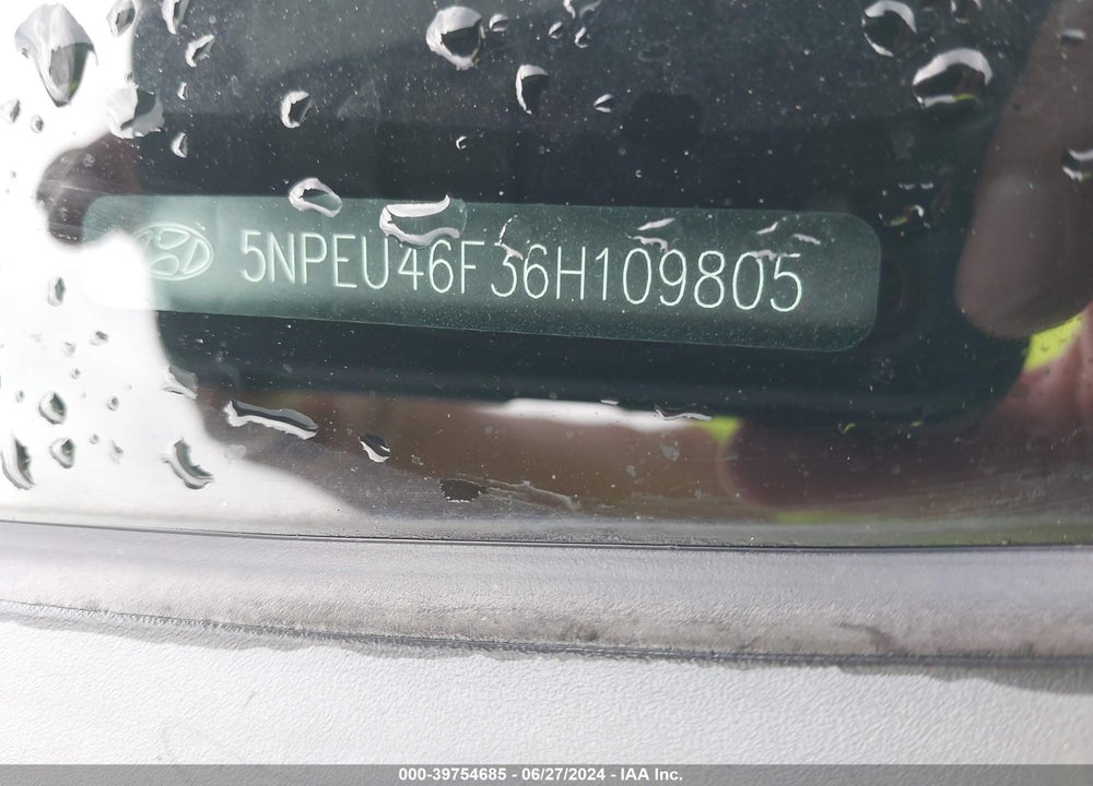 2006 HYUNDAI SONATA GLS V6/LX V6 VIN: 5NPEU46F36H109805