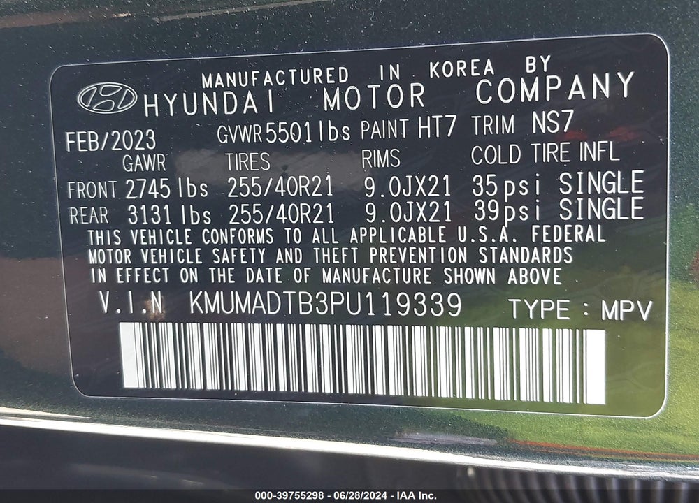 2023 GENESIS GV70 2.5T AWD VIN: KMUMADTB3PU119339