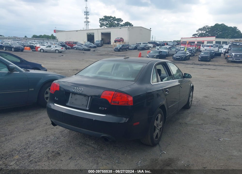 2006 AUDI A4 2.0T VIN: WAUAF78E96A209474