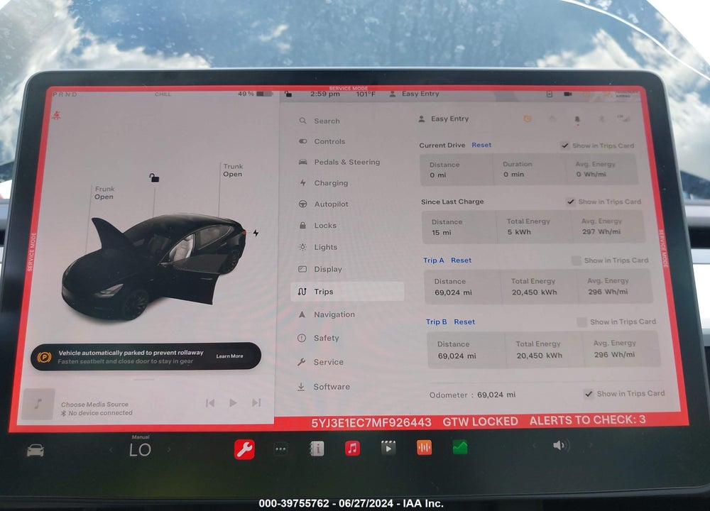 2021 TESLA MODEL 3 PERFORMANCE DUAL MOTOR ALL-WHEEL DRIVE VIN: 5YJ3E1EC7MF926443