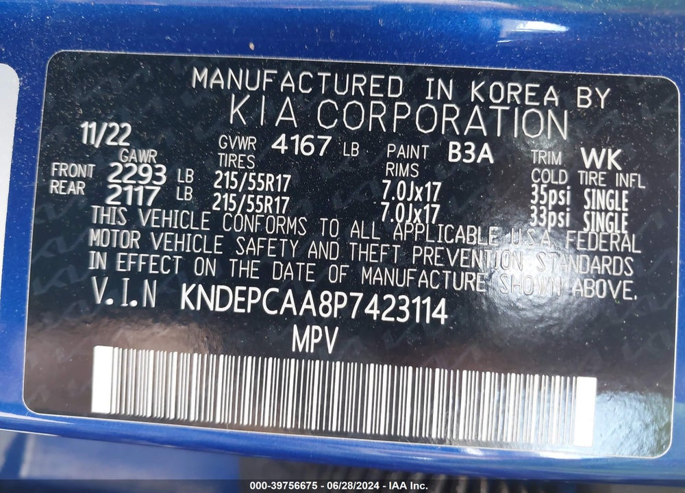 2023 KIA SELTOS LX VIN: KNDEPCAA8P7423114