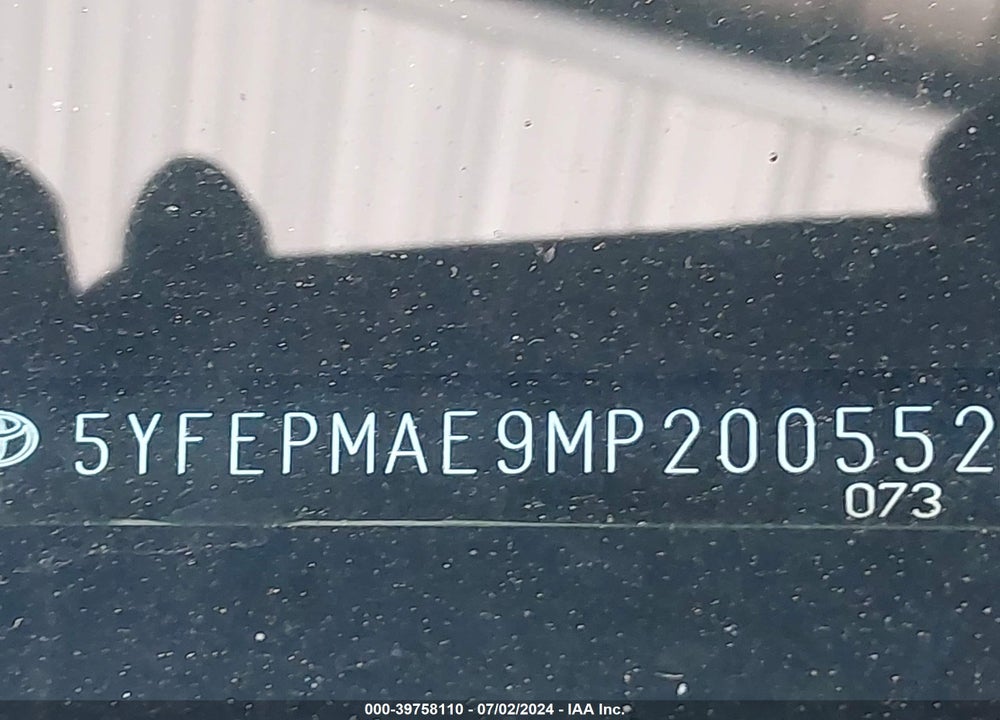 2021 TOYOTA COROLLA LE VIN: 5YFEPMAE9MP200552