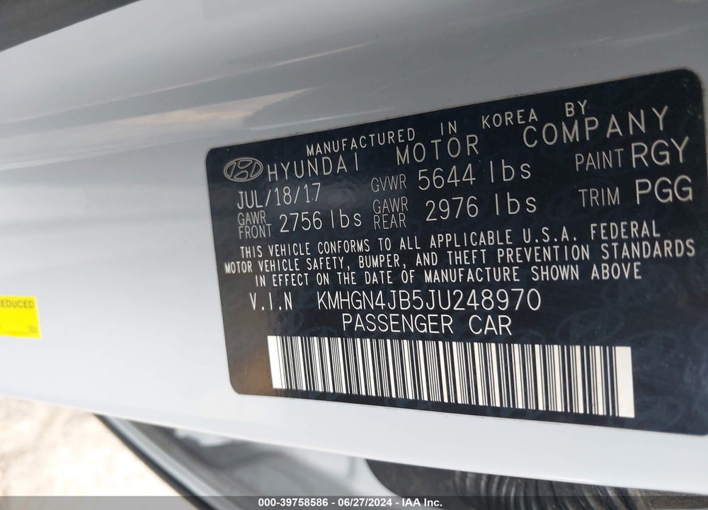 2018 GENESIS G80 3.3T SPORT VIN: KMHGN4JB5JU248970