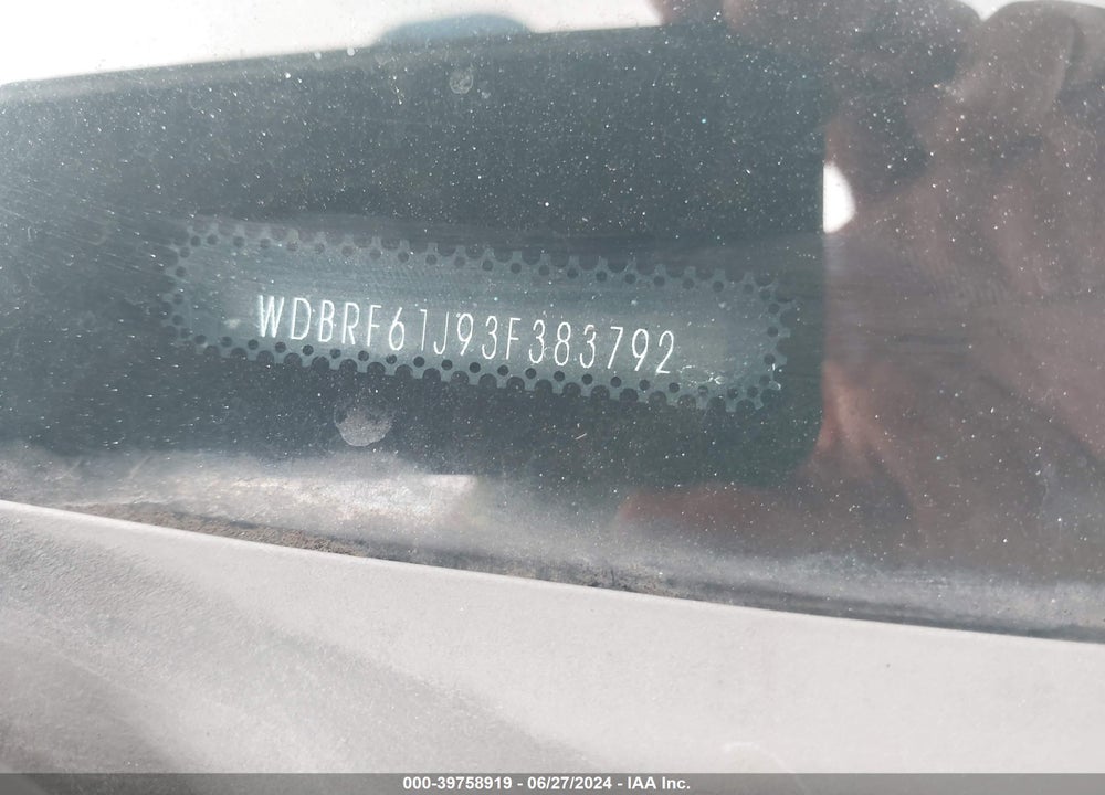 2003 MERCEDES-BENZ C 240 VIN: WDBRF61J93F383792
