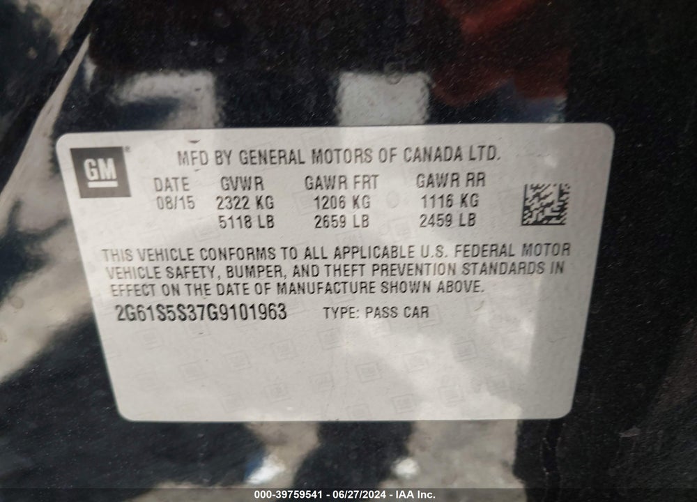 2016 CADILLAC XTS PLATINUM VIN: 2G61S5S37G9101963