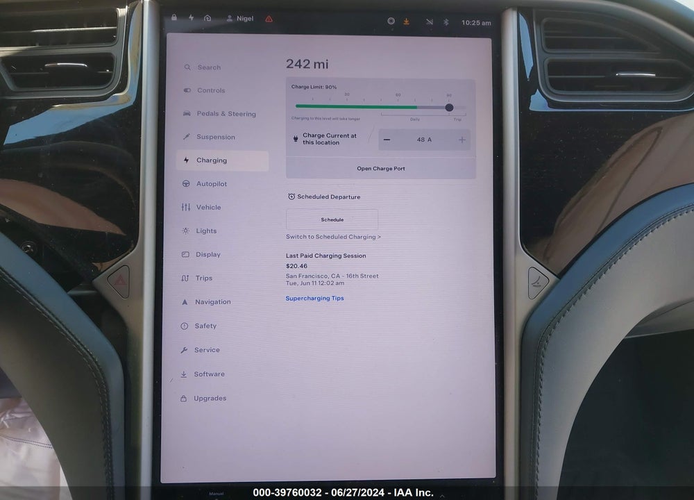 2019 TESLA MODEL S 100D/75D/LONG RANGE/STANDARD RANGE VIN: 5YJSA1E20KF347919