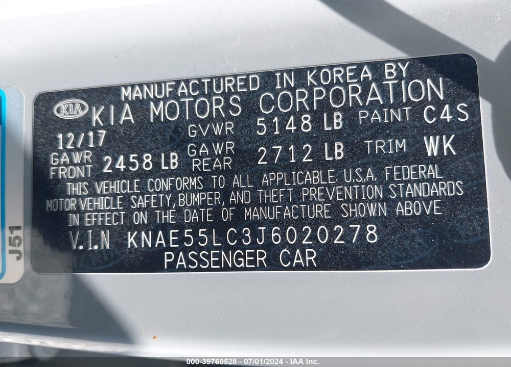 2018 KIA STINGER GT2 VIN: KNAE55LC3J6020278
