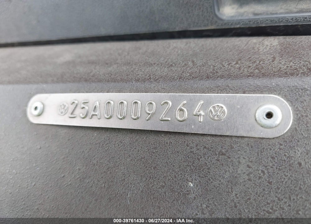 1980 VOLKSWAGON VANAGON VIN: 25A0009264