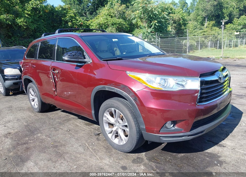 2014 TOYOTA HIGHLANDER XLE V6 VIN: 5TDKKRFH2ES017147