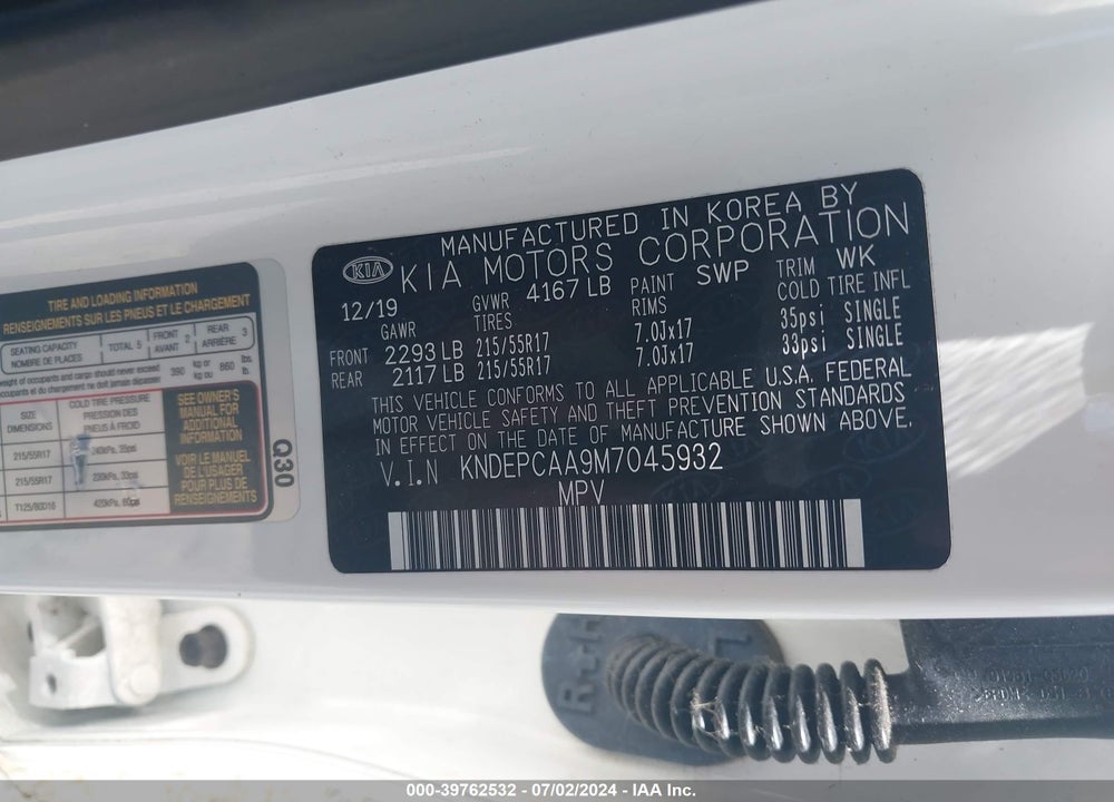 2021 KIA SELTOS LX VIN: KNDEPCAA9M7045932