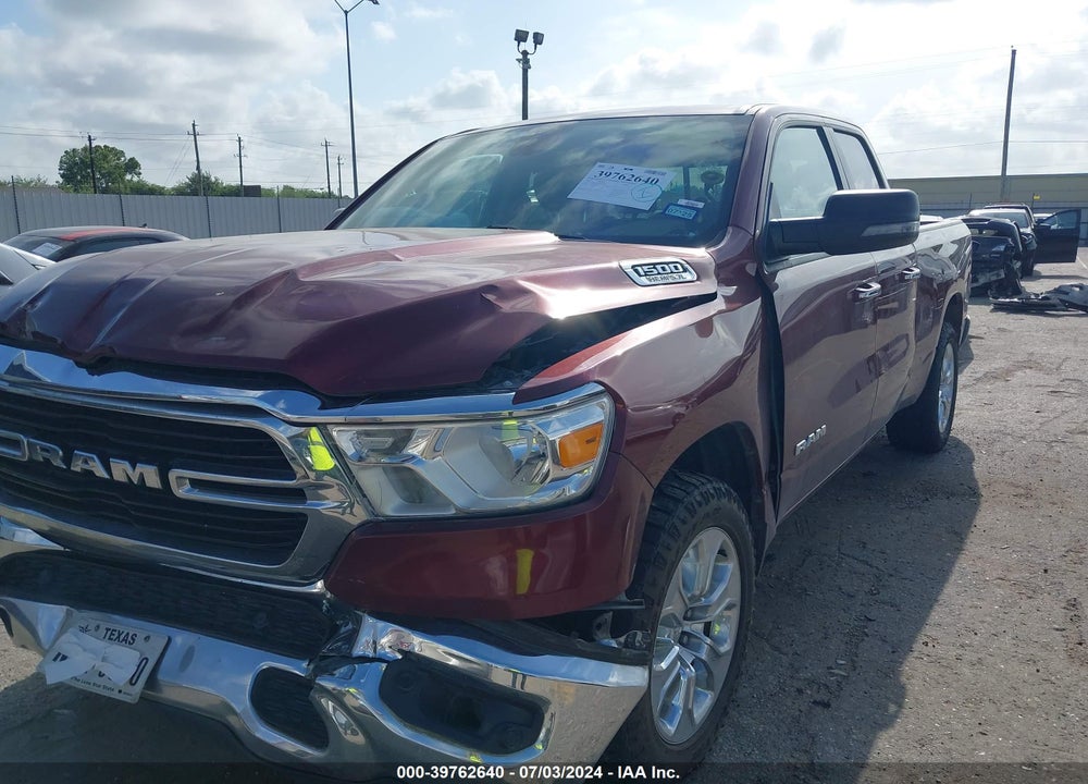 2019 RAM 1500 BIG HORN/LONE STAR QUAD CAB 4X2 6'4 BOX VIN: 1C6RREBT7KN821708