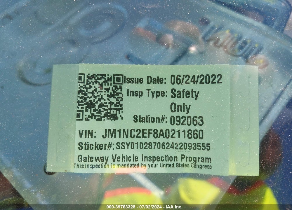 2010 MAZDA MX-5 MIATA SPORT VIN: JM1NC2EF8A0211860