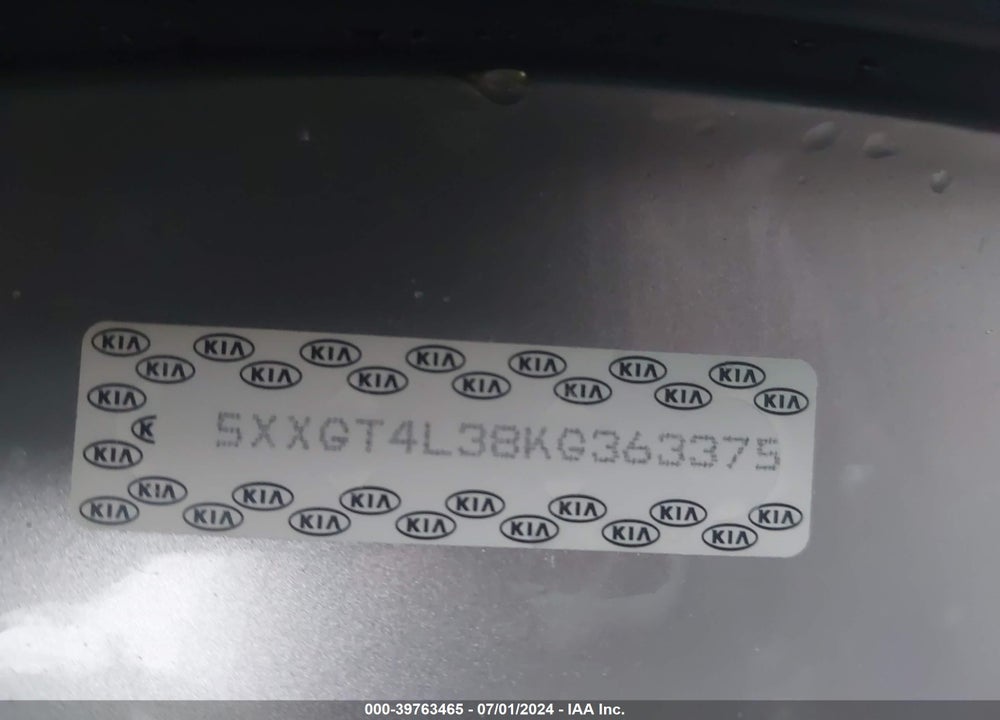 2019 KIA OPTIMA LX VIN: 5XXGT4L38KG363375