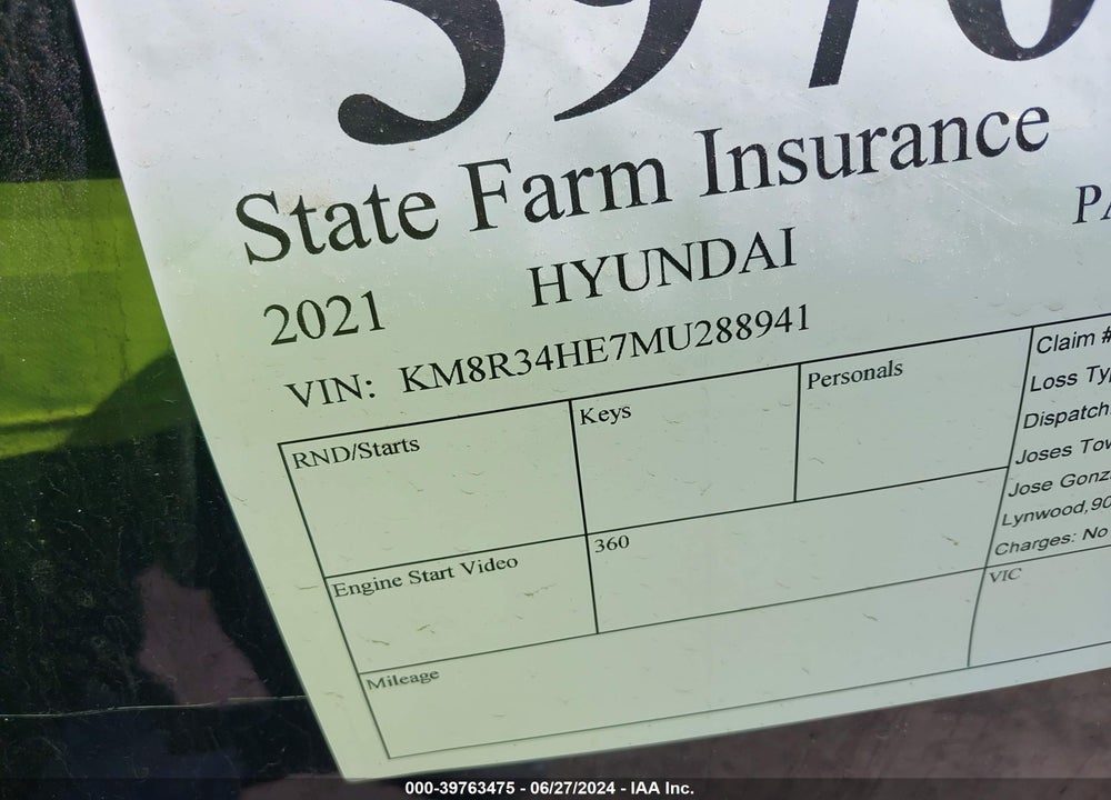 2021 HYUNDAI PALISADE SEL VIN: KM8R34HE7MU288941