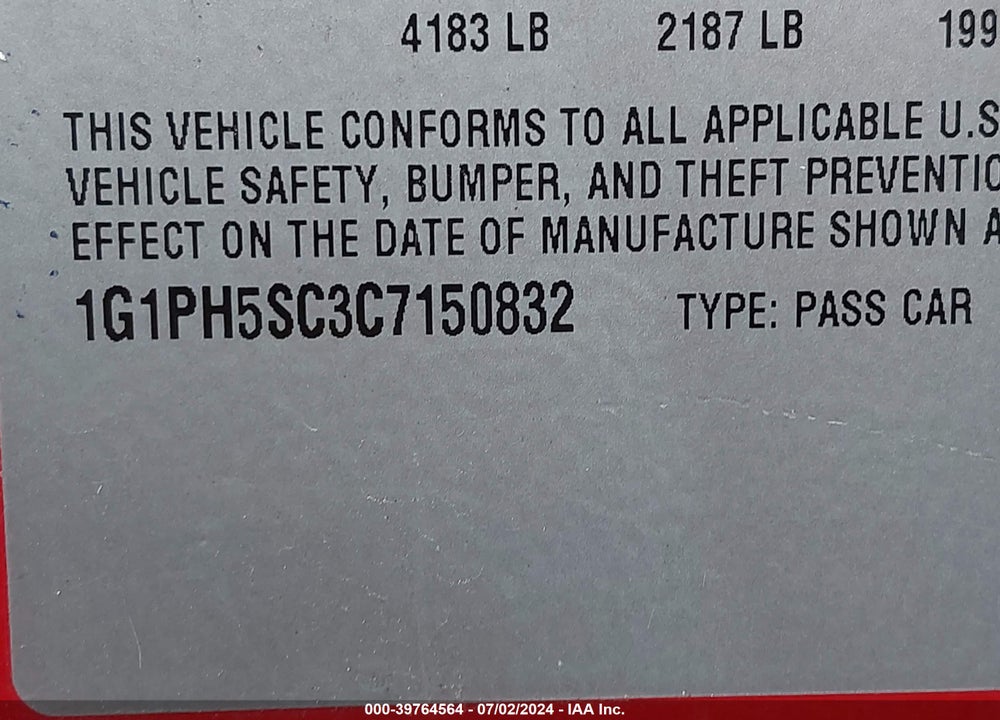 2012 CHEVROLET CRUZE LTZ VIN: 1G1PH5SC3C7150832