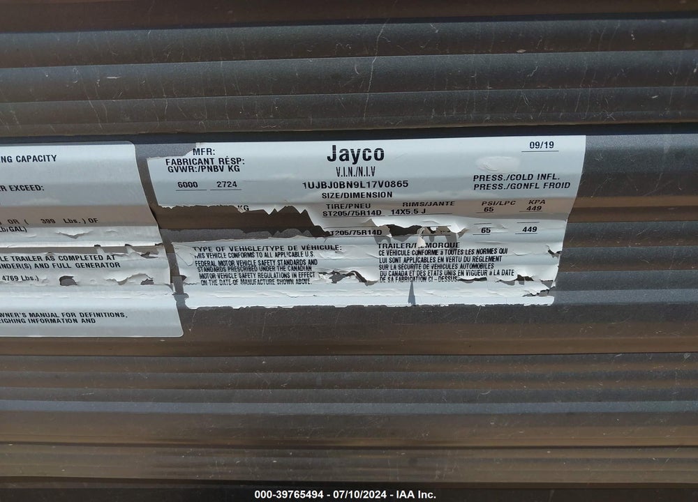 2020 JAYCO JAY FLIGHT 264 BH VIN: 1UJBJ0BN9L17V0865