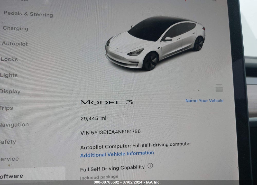 2022 TESLA MODEL 3 REAR-WHEEL DRIVE VIN: 5YJ3E1EA4NF161756