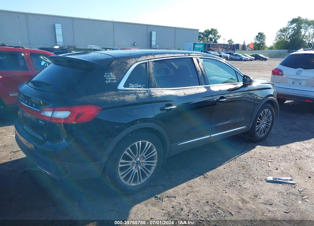 2016 LINCOLN MKX RESERVE VIN: 2LMTJ8LRXGBL22365