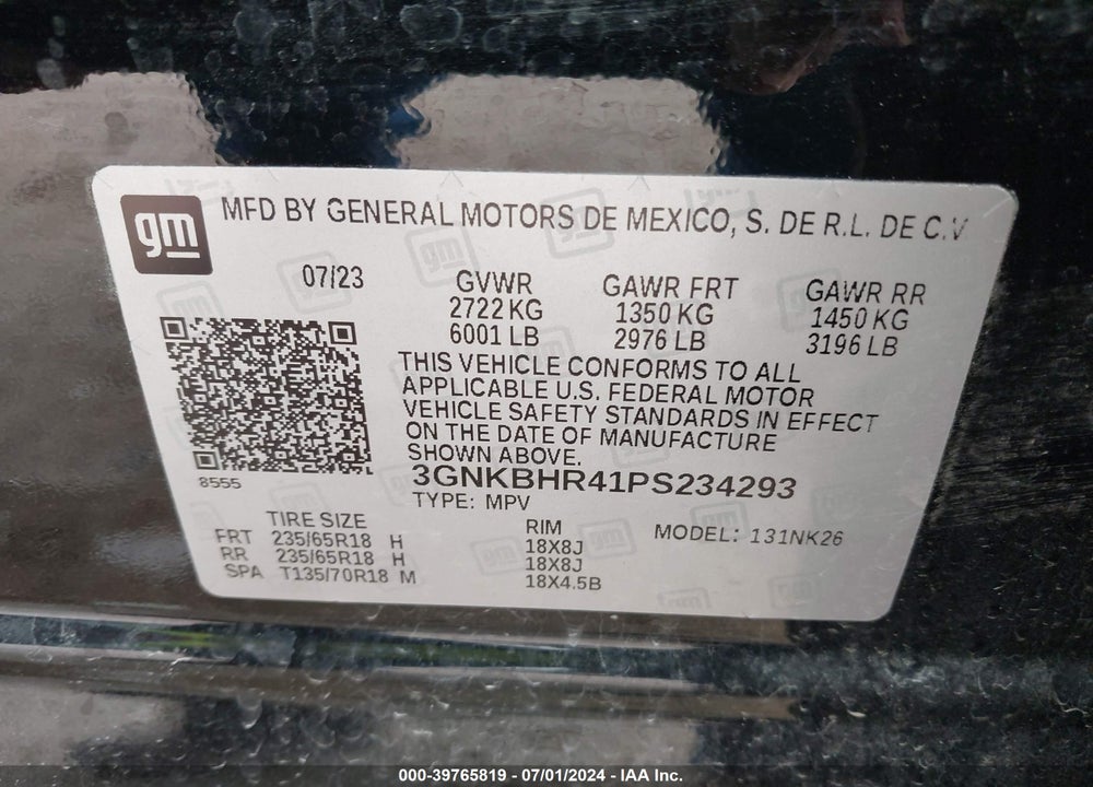 2023 CHEVROLET BLAZER AWD 2LT VIN: 3GNKBHR41PS234293