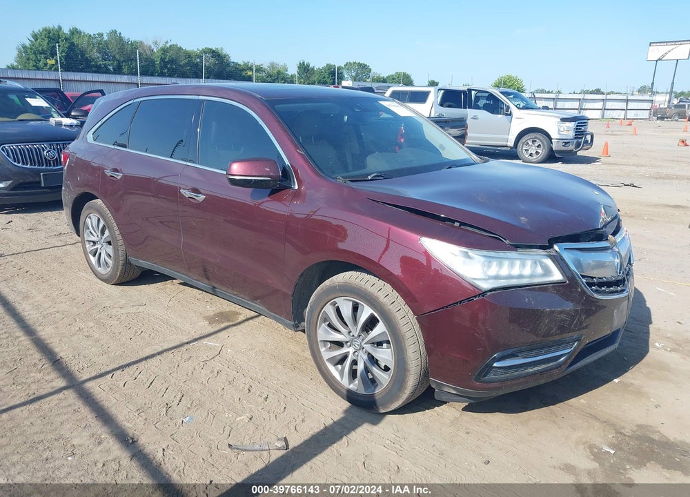2014 ACURA MDX TECHNOLOGY PACKAGE VIN: 5FRYD3H44EB006892
