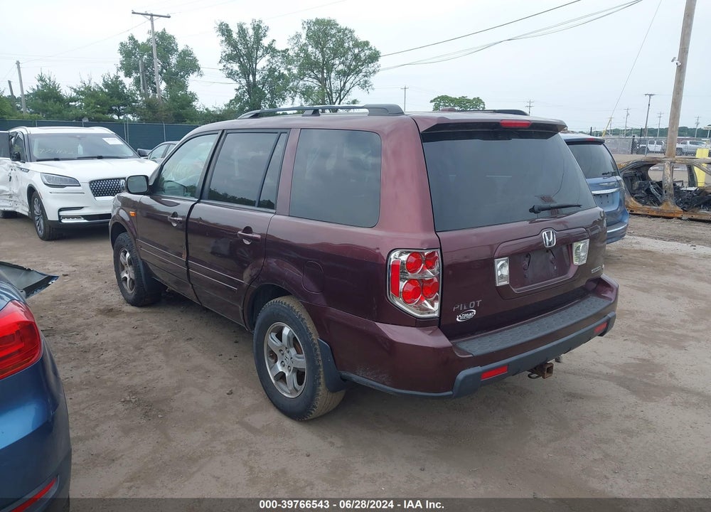 2008 HONDA PILOT EX-L VIN: 5FNYF18568B052592