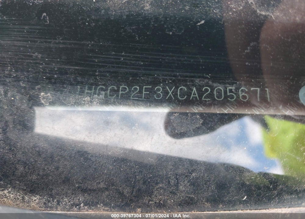 2012 HONDA ACCORD 2.4 LX VIN: 1HGCP2F3XCA205671