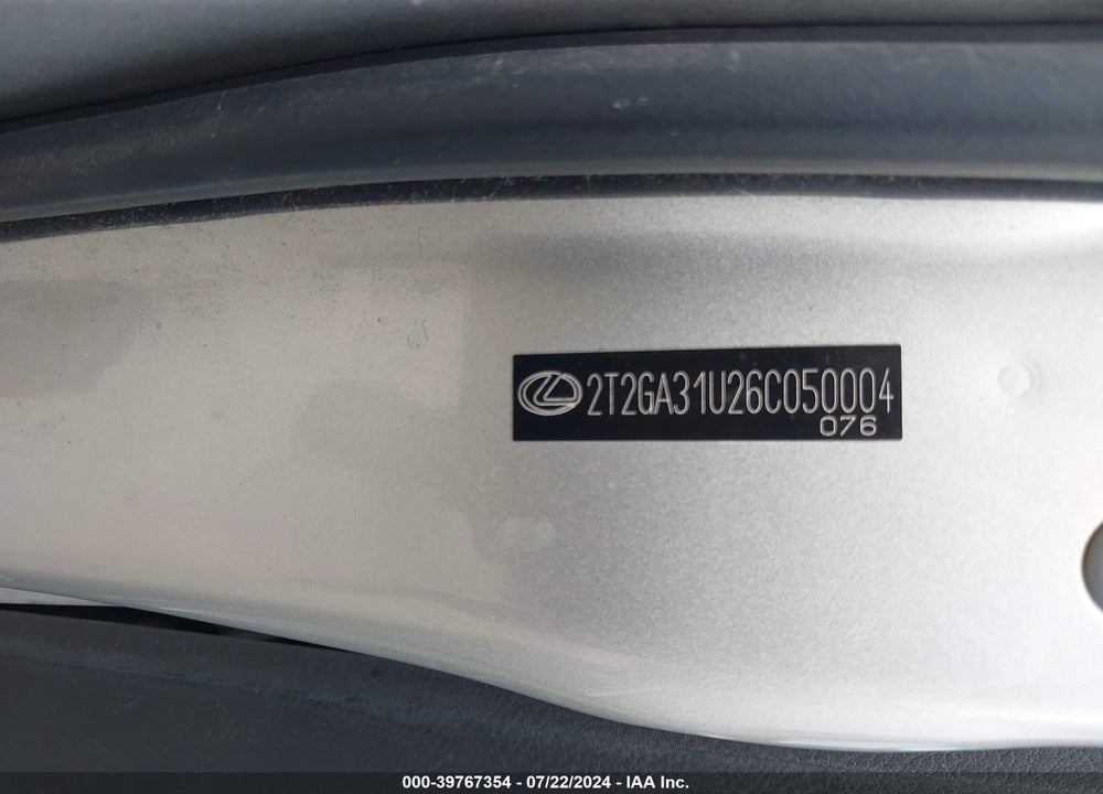 2006 LEXUS RX 330 VIN: 2T2GA31U26C050004