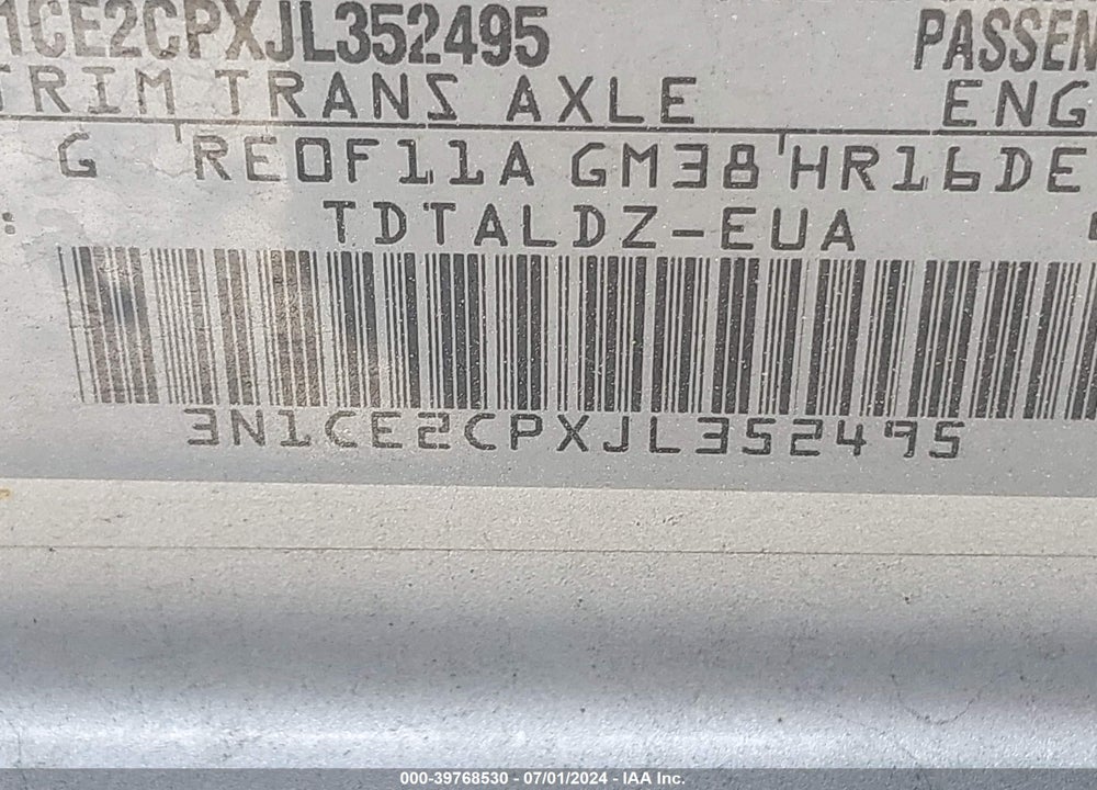 2018 NISSAN VERSA NOTE SV VIN: 3N1CE2CPXJL352495