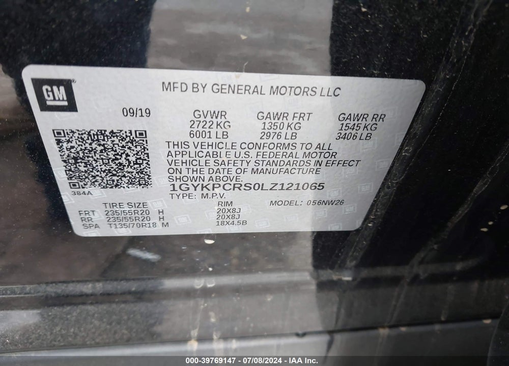2020 CADILLAC XT6 FWD PREMIUM LUXURY VIN: 1GYKPCRS0LZ121065