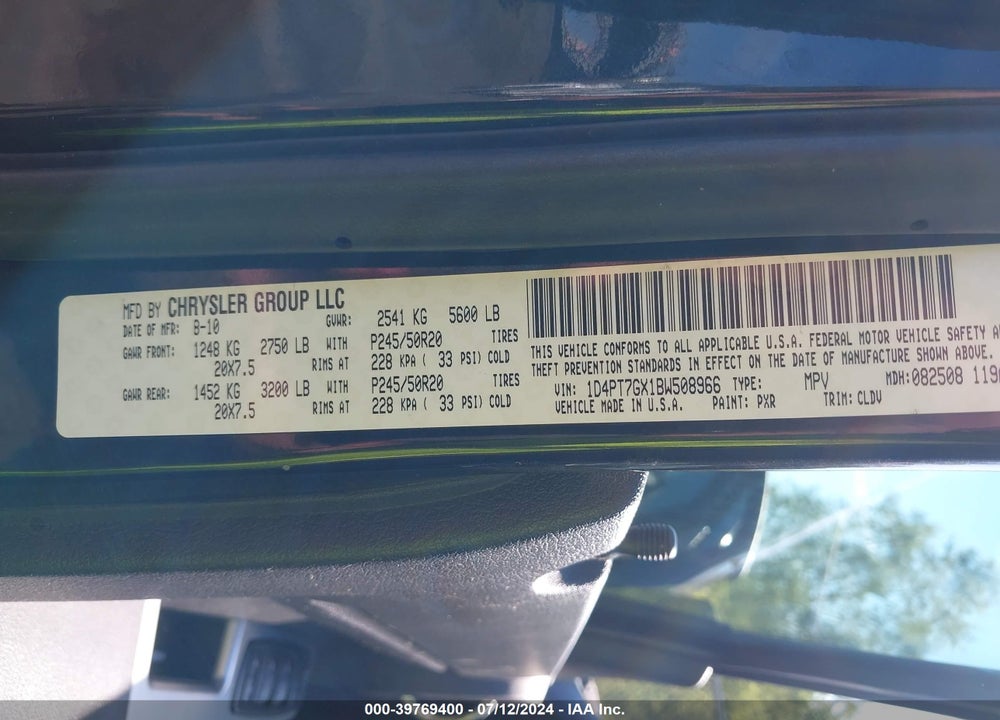 2011 DODGE NITRO SHOCK VIN: 1D4PT7GX1BW508966