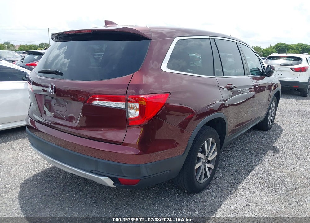 2021 HONDA PILOT 2WD EX VIN: 5FNYF5H34MB019588
