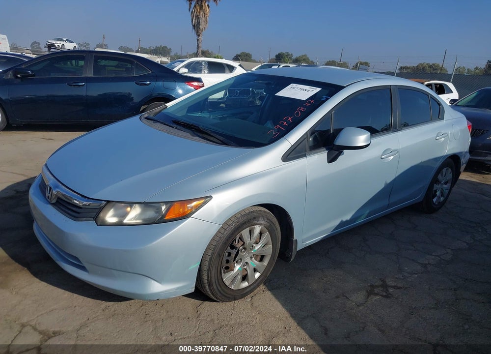 2012 HONDA CIVIC LX VIN: 2HGFB2F5XCH587666