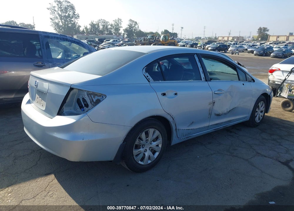 2012 HONDA CIVIC LX VIN: 2HGFB2F5XCH587666