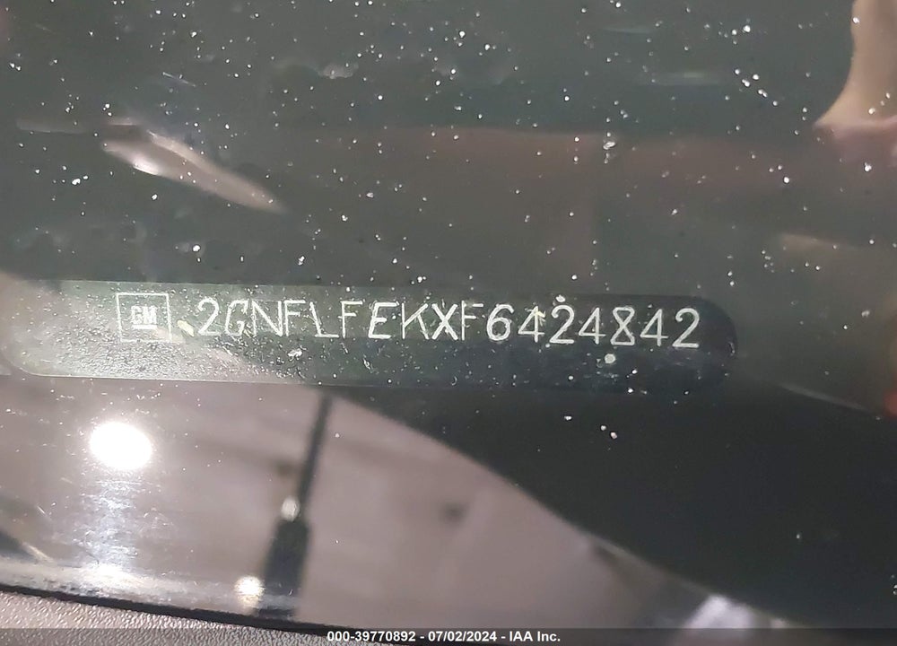 2015 CHEVROLET EQUINOX 1LT VIN: 2GNFLFEKXF6424842